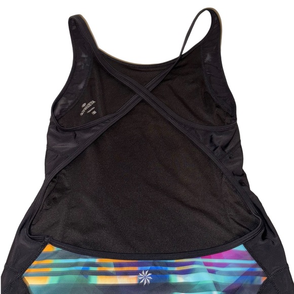 Athleta Streamline Rainbow Stripe Open Back One Piece Swimsuit - Picture 8 of 11